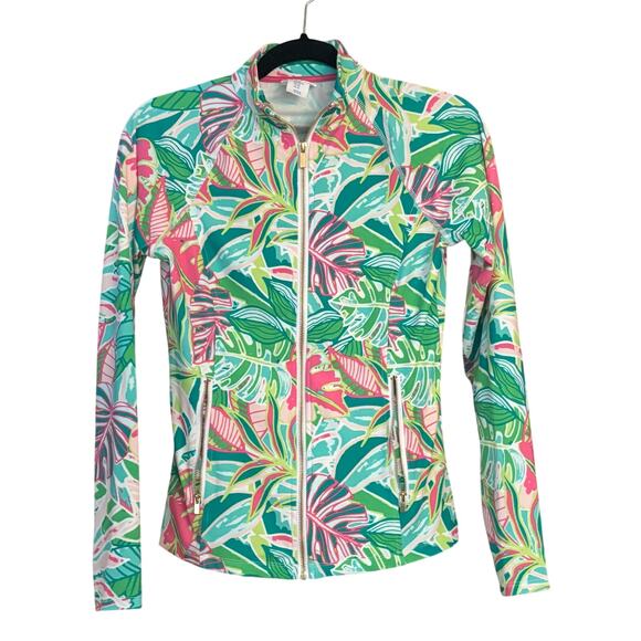 Sigrid Olsen Golf & Tennis Zip up Paloma Jacket XS Botanical Print Activewear - Picture 1 of 10
